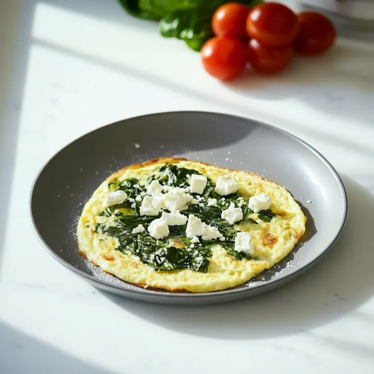 Fluffy Spinach Feta Omelette Recipe