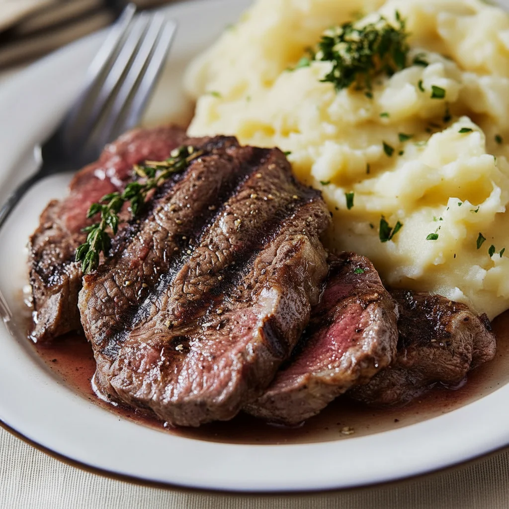 Grilled Beef Steak Mashed Potatoes