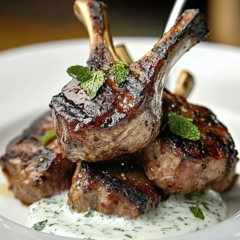 Grilled Lamb Chops Mint Yogurt Sauce