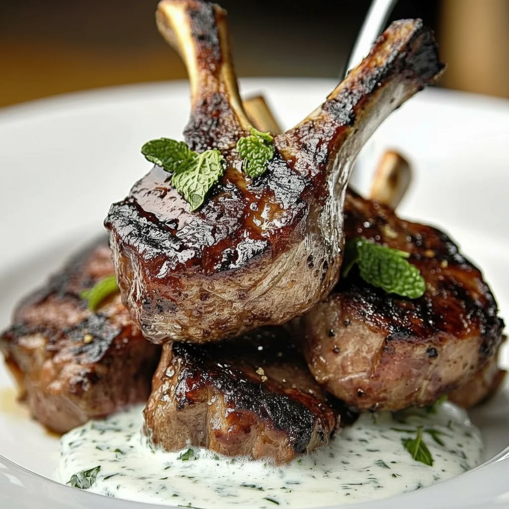 Grilled Lamb Chops Mint Yogurt Sauce