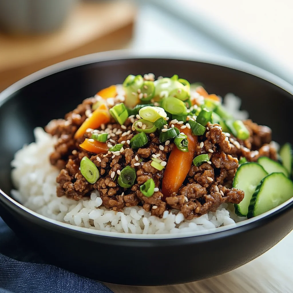 Savory Korean Ground Beef Bowl Recipe