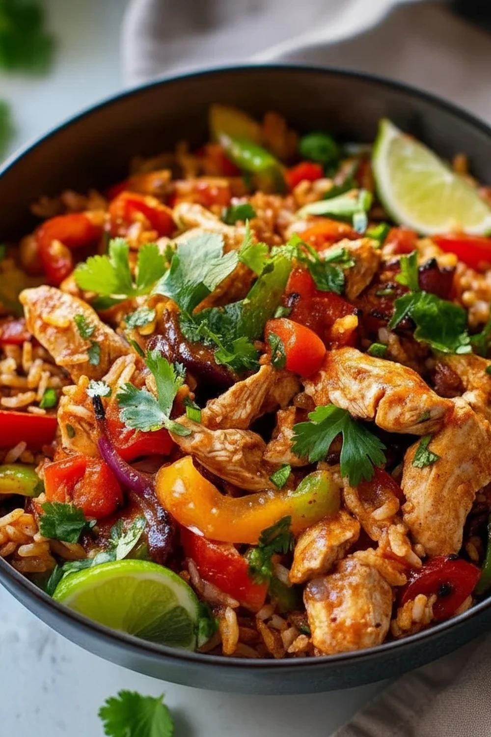 Chicken Fajita Rice Bowl Recipe