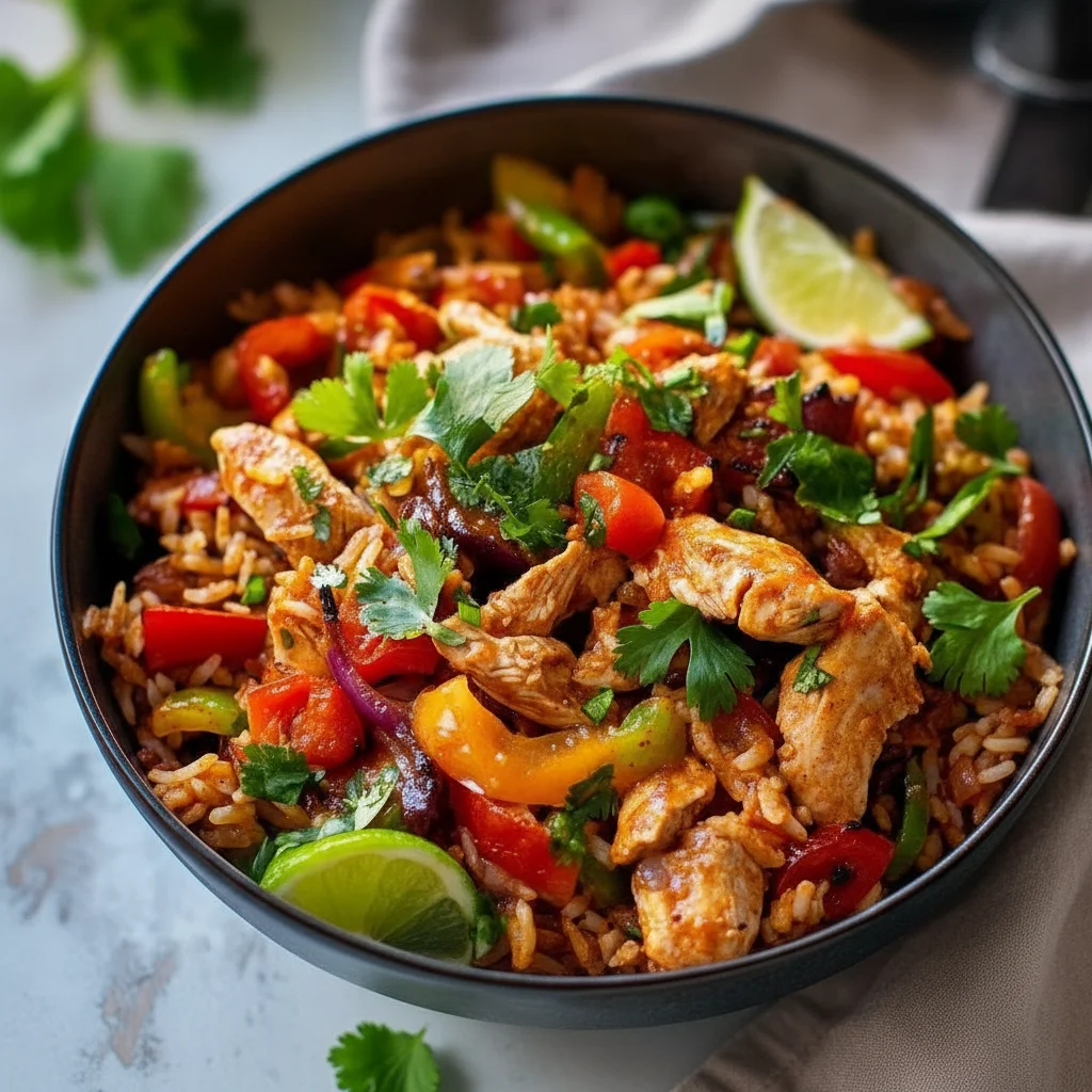 Spicy Chicken Fajita Rice Bowl Recipe