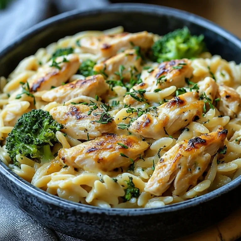 Cheesy Chicken Broccoli Orzo