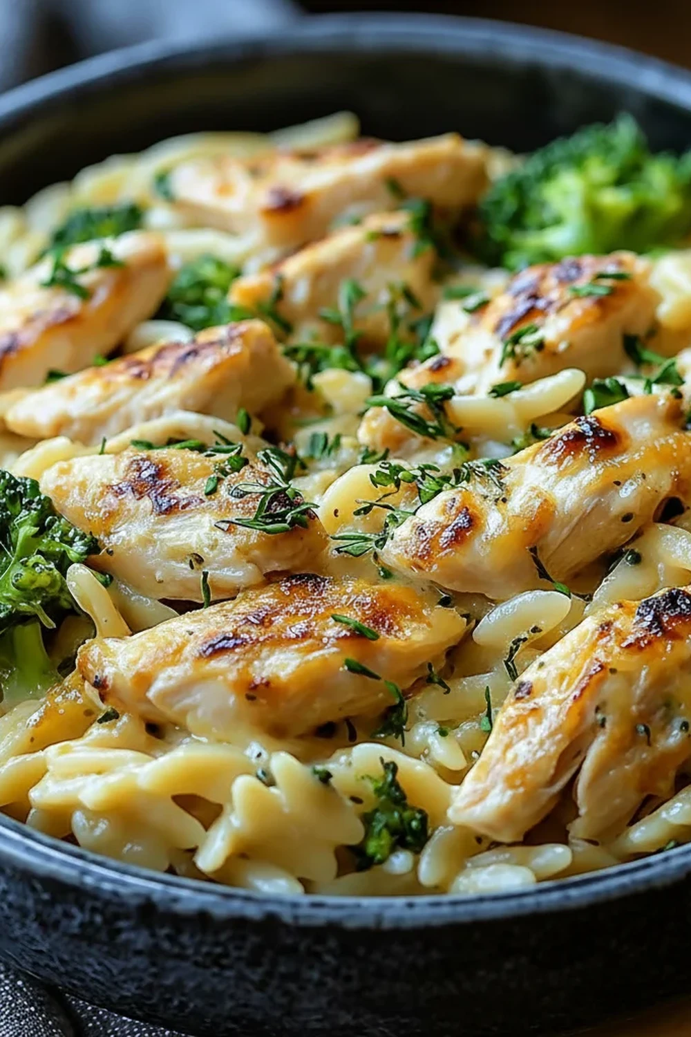 Cheesy Chicken Broccoli Orzo