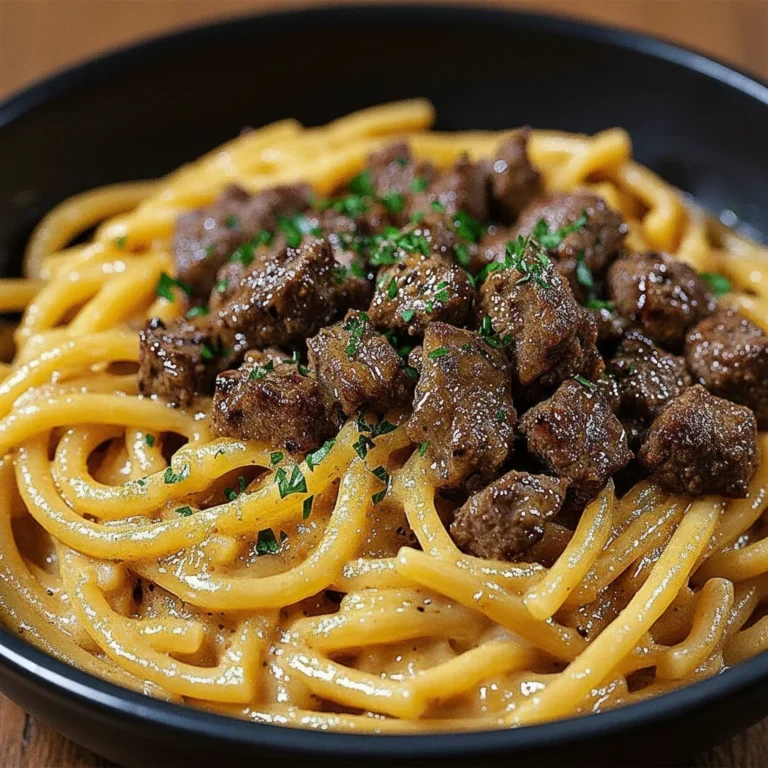 Creamy Beef Garlic Butter Pasta
