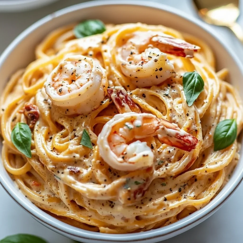 Creamy Tuscan Shrimp Linguine