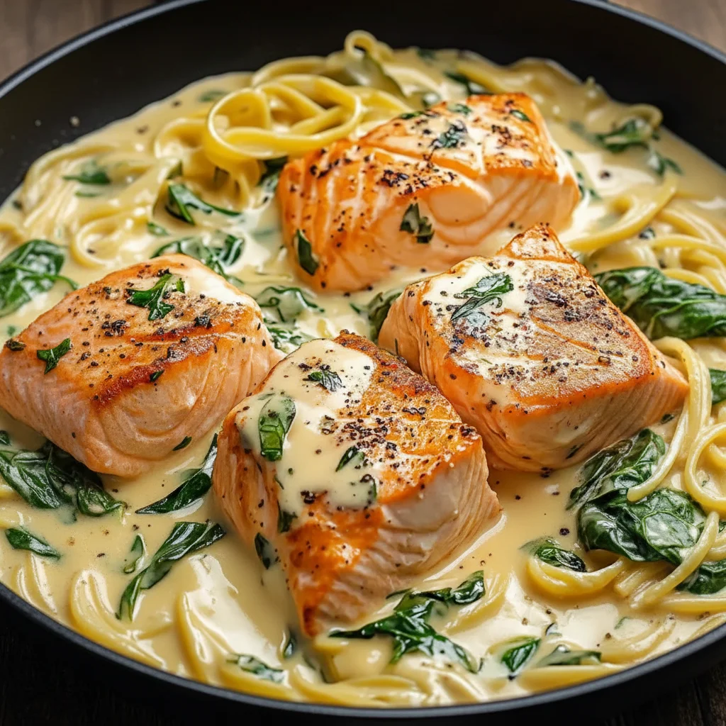 Easy Creamy Salmon Florentine