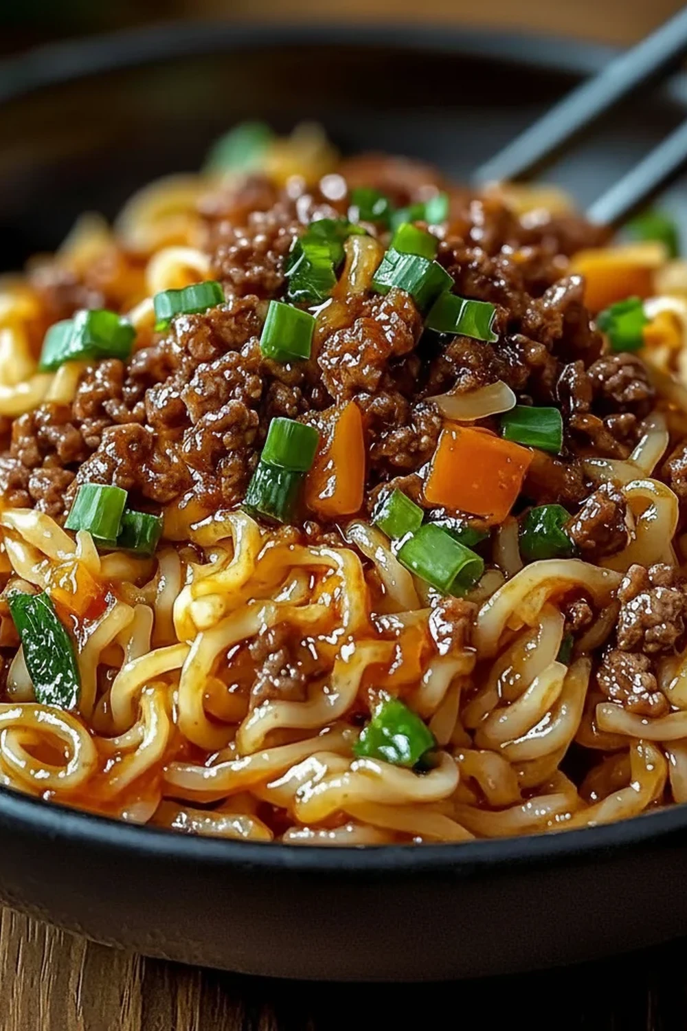 Mongolian Ground Beef Noodles