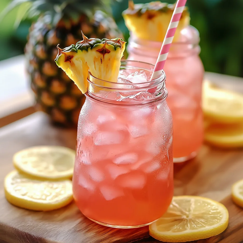 Pineapple Pink Lemonade Soda