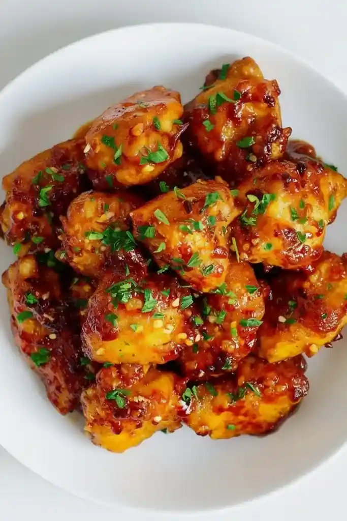 Air Fryer Spicy Honey Garlic Chicken Bites