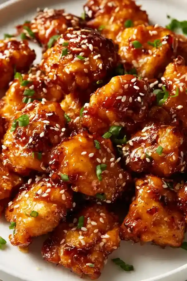 Baked Spicy Honey Garlic Chicken Bites with Sesame