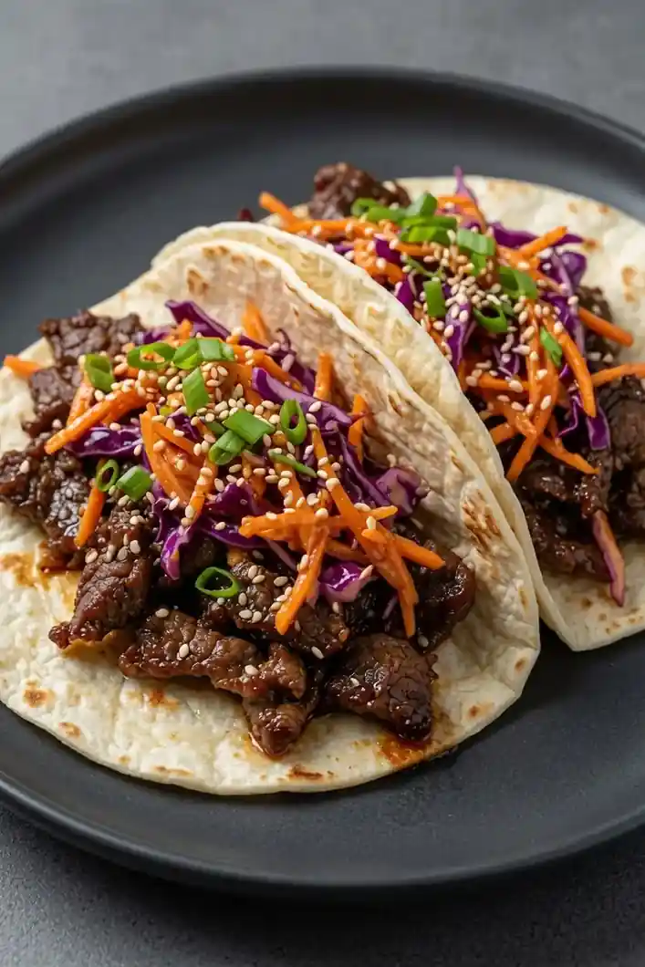 Bulgogi Tacos with Spicy Slaw