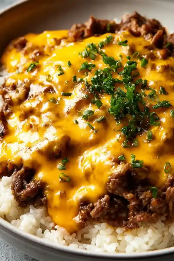 Cheesy Korean Beef Rice Bowl