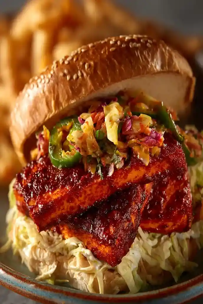 Extra Fiery Nashville Hot Tofu Sandwich