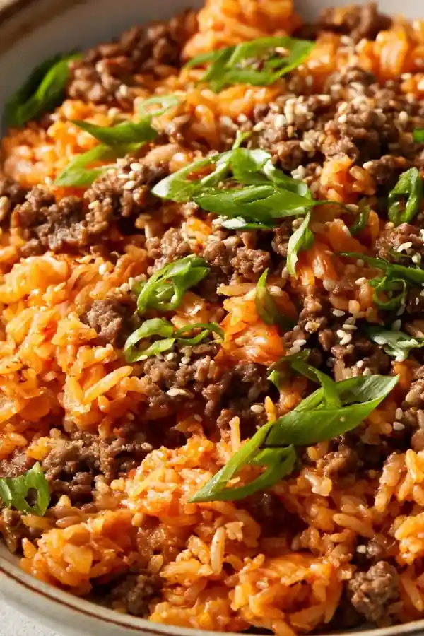 Kimchi Fried Rice Beef Bowl