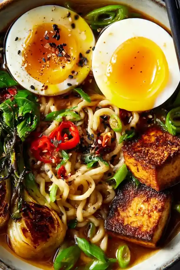 Miso Chilli Ramen with Crispy Tofu