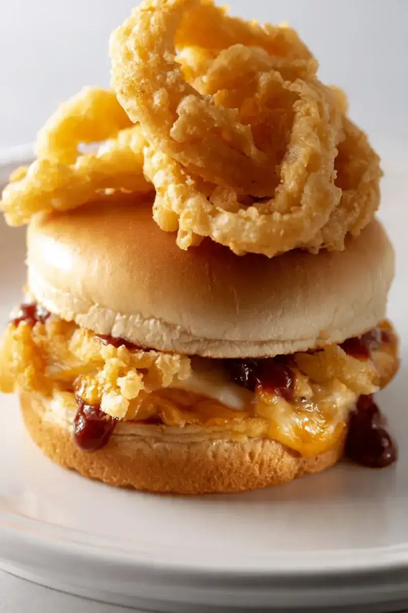 Spicy Buttermilk Onion Ring Topped Sandwich