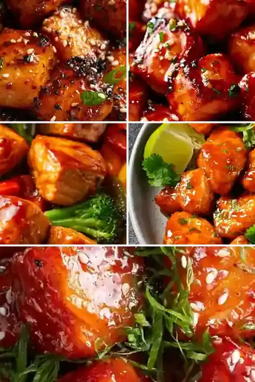 Spicy Honey Sriracha Salmon Bites