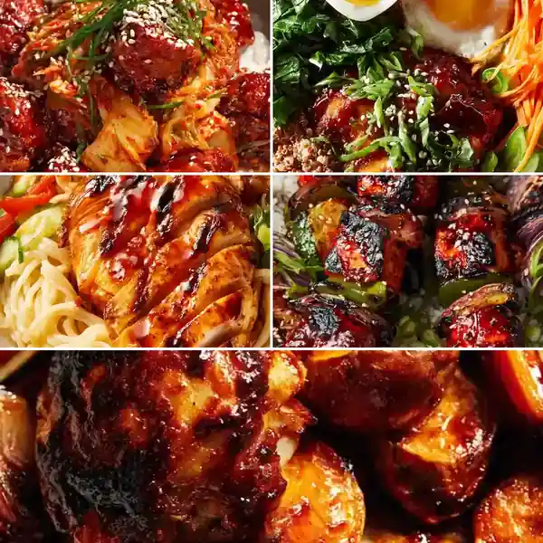 Spicy Korean Gochujang Chicken Bowls