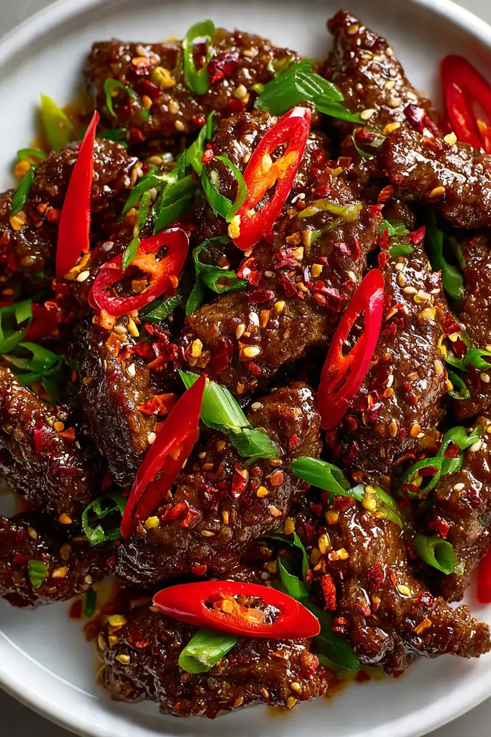 Spicy Mongolian Beef (Extra Chili)