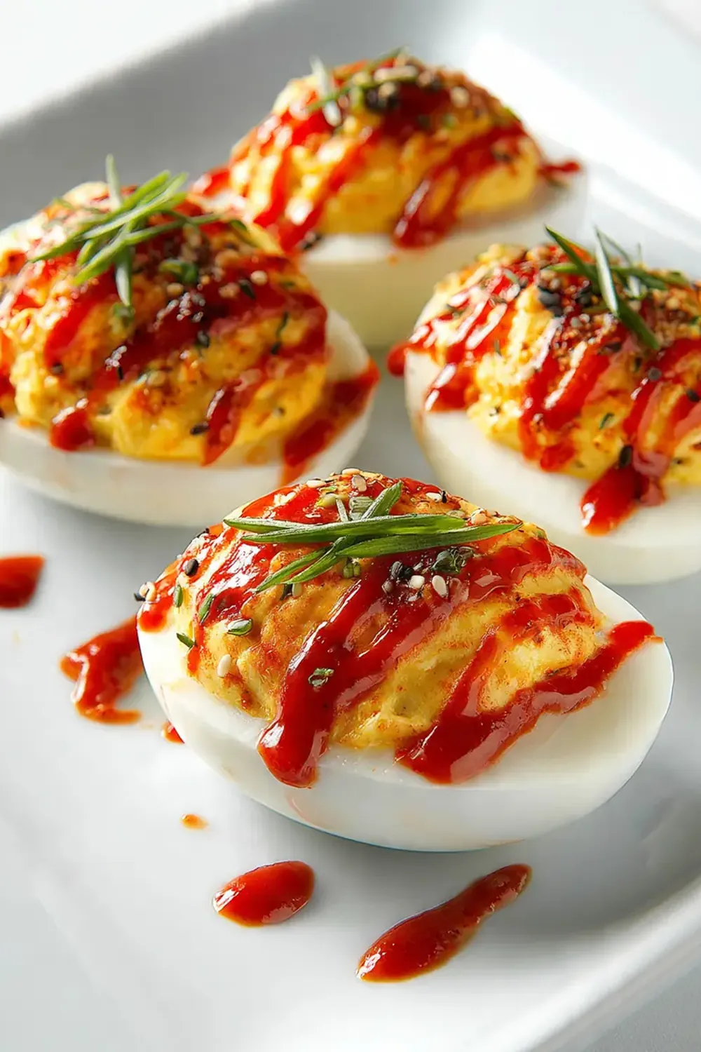 Spicy Sriracha Deviled Eggs