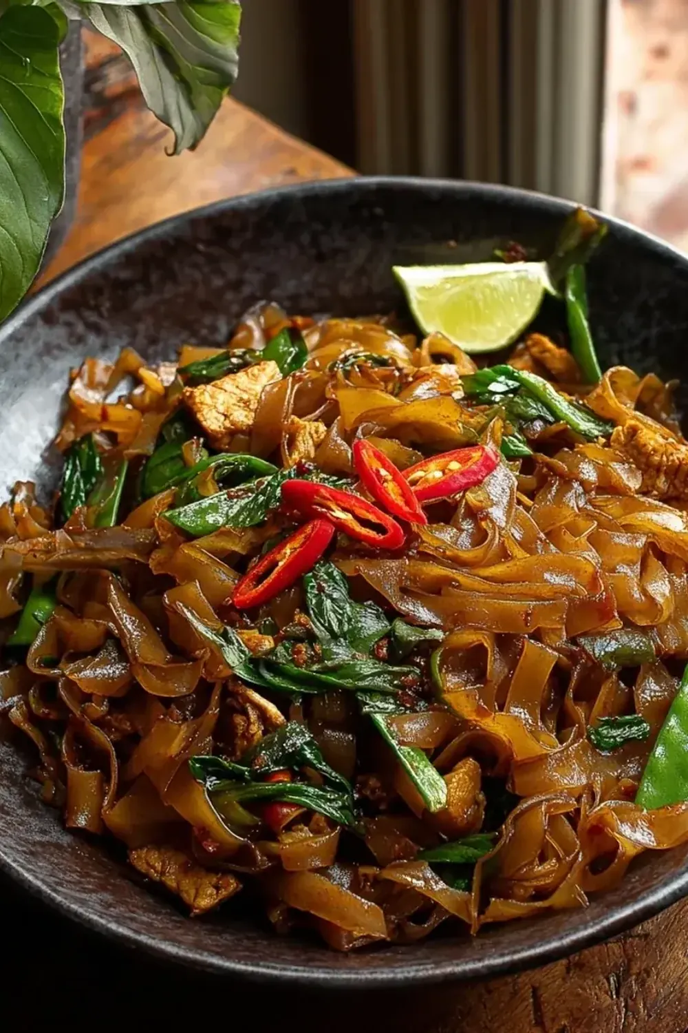 Spicy Thai Drunken Noodles with Beef (No Alcohol)