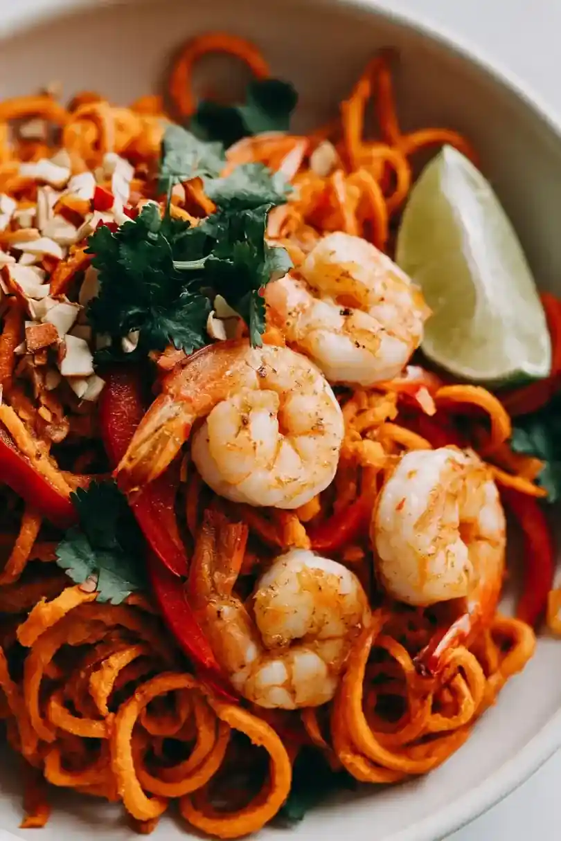 Sweet Potato Noodle Shrimp Bowl