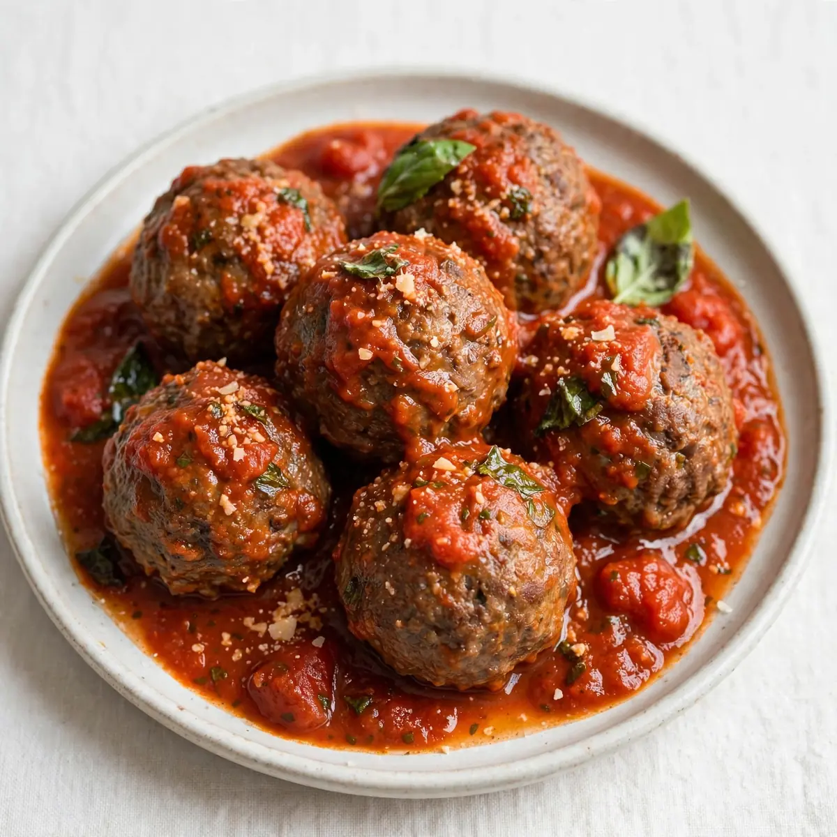 Classic Beef Meatballs In Marinara Sauce