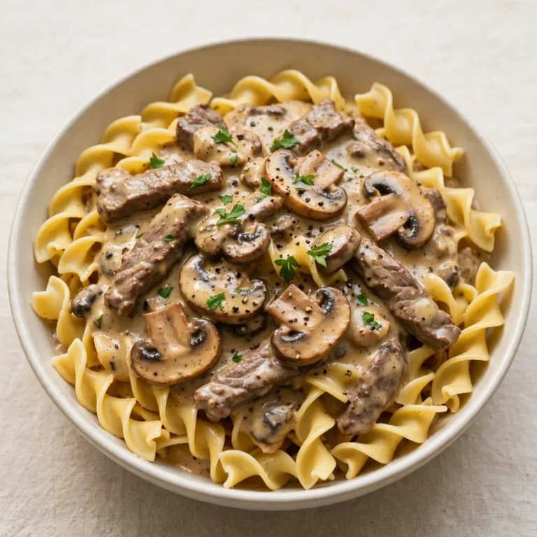 Classic Beef Stroganoff With Egg Noodles