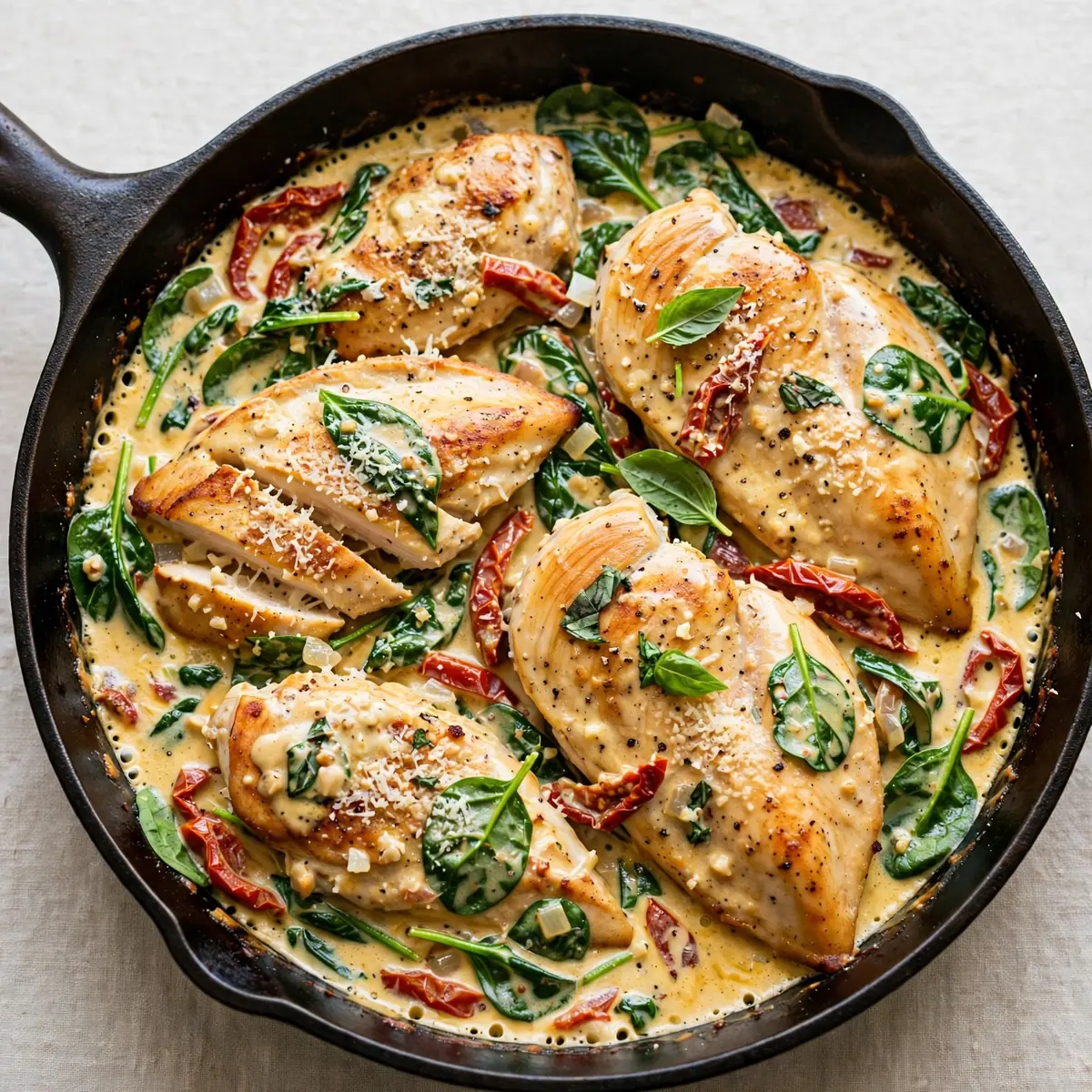Creamy Tuscan Chicken Skillet