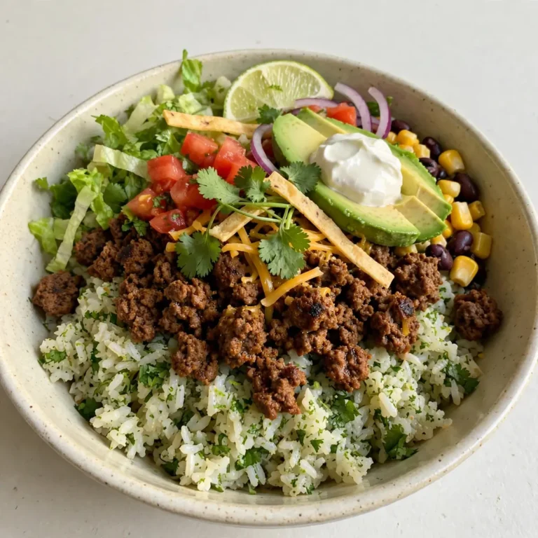 Ground Beef Taco Bowls With Cilantro Lime Rice