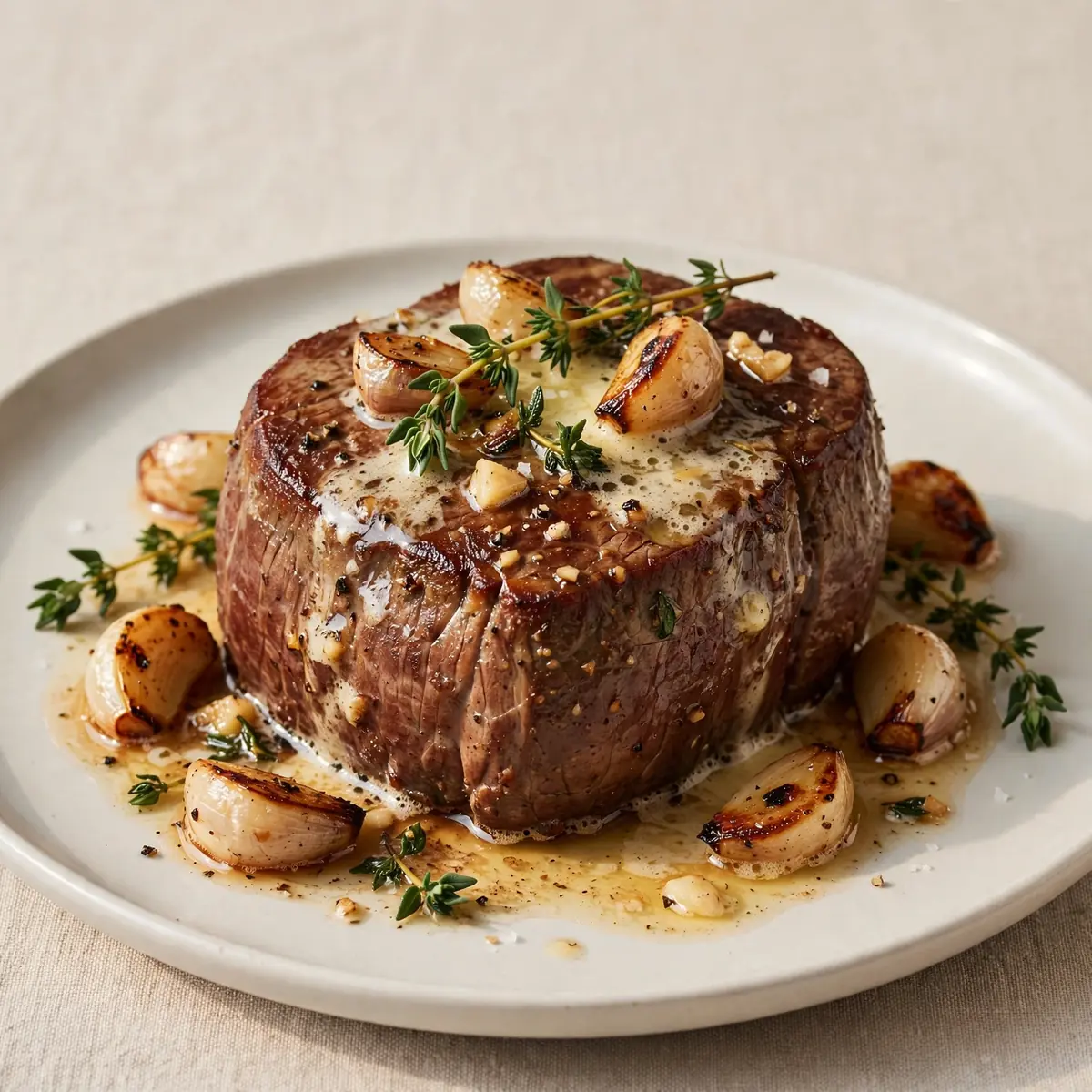 Pan-Seared Filet Mignon With Garlic Butter